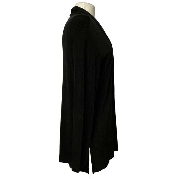 Chico''s Black Slinky Open Front Long Sleeve Cardi Jacket 3/4 Length Sz 1 S/M - Picture 4 of 6
